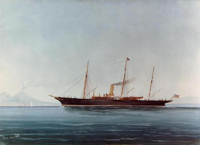 Campin, Robert, Follower of American Steam Yacht Sweden oil painting art